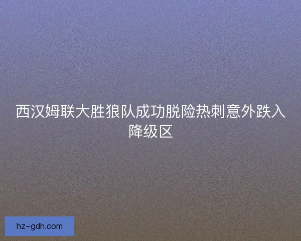 西汉姆联大胜狼队成功脱险热刺意外跌入降级区