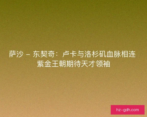 萨沙 - 东契奇:卢卡与洛杉矶血脉相连 紫金王朝期待天才领袖 萨沙 - 东契奇:卢卡与洛杉矶血脉相连 紫金王朝期待天才领袖